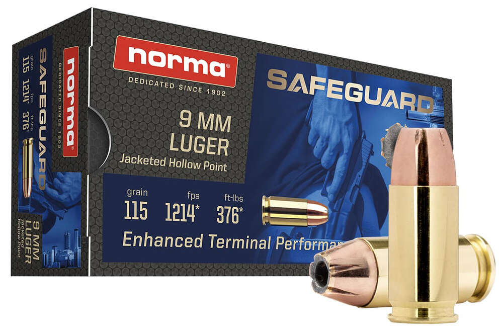 Ammunition Norma Ammunition ZPAP M85 9mm NORMA SAFEGUARD 9MM 115GR JHP 50/20 • Model: ZPAP M85